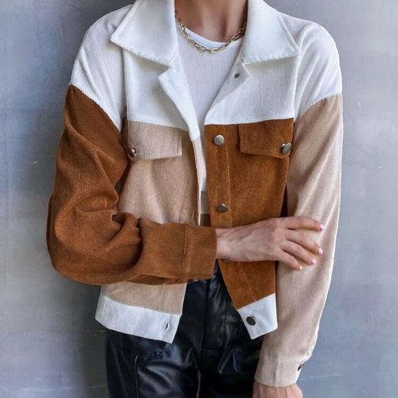 Colorblock cropped jacket - Picture 2 of 3